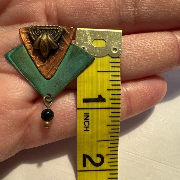 EUC Pierced Earrings, art deco vibe. - Picture 3 of 5